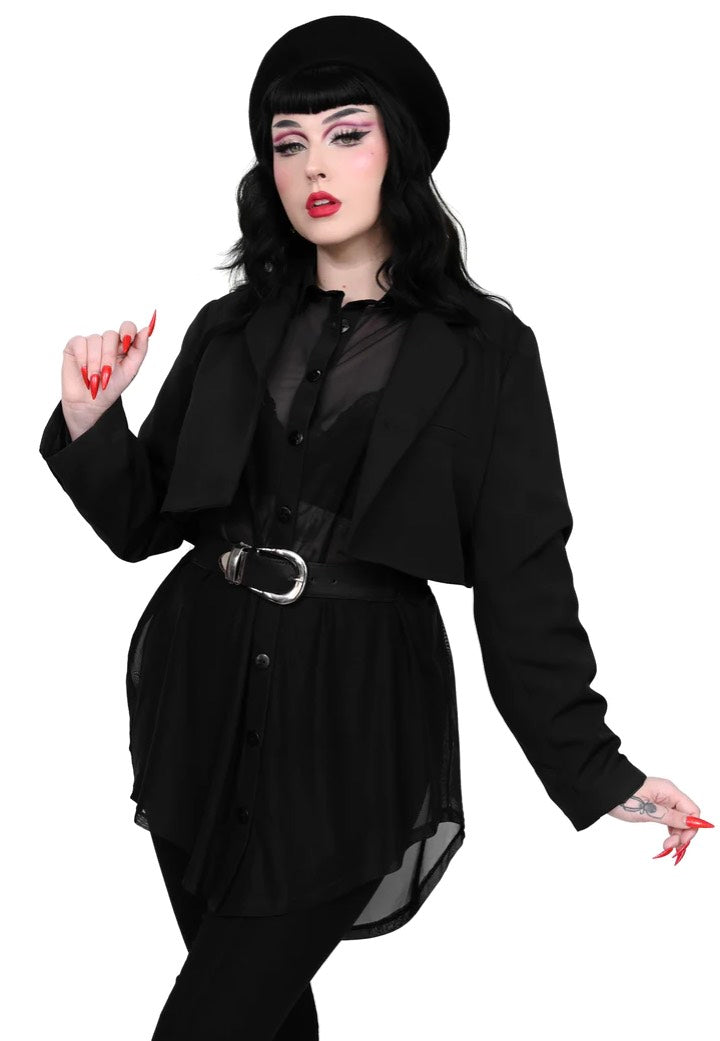 Foxblood - Mesh Memphis Oversized Black - Blouse | Women-Image