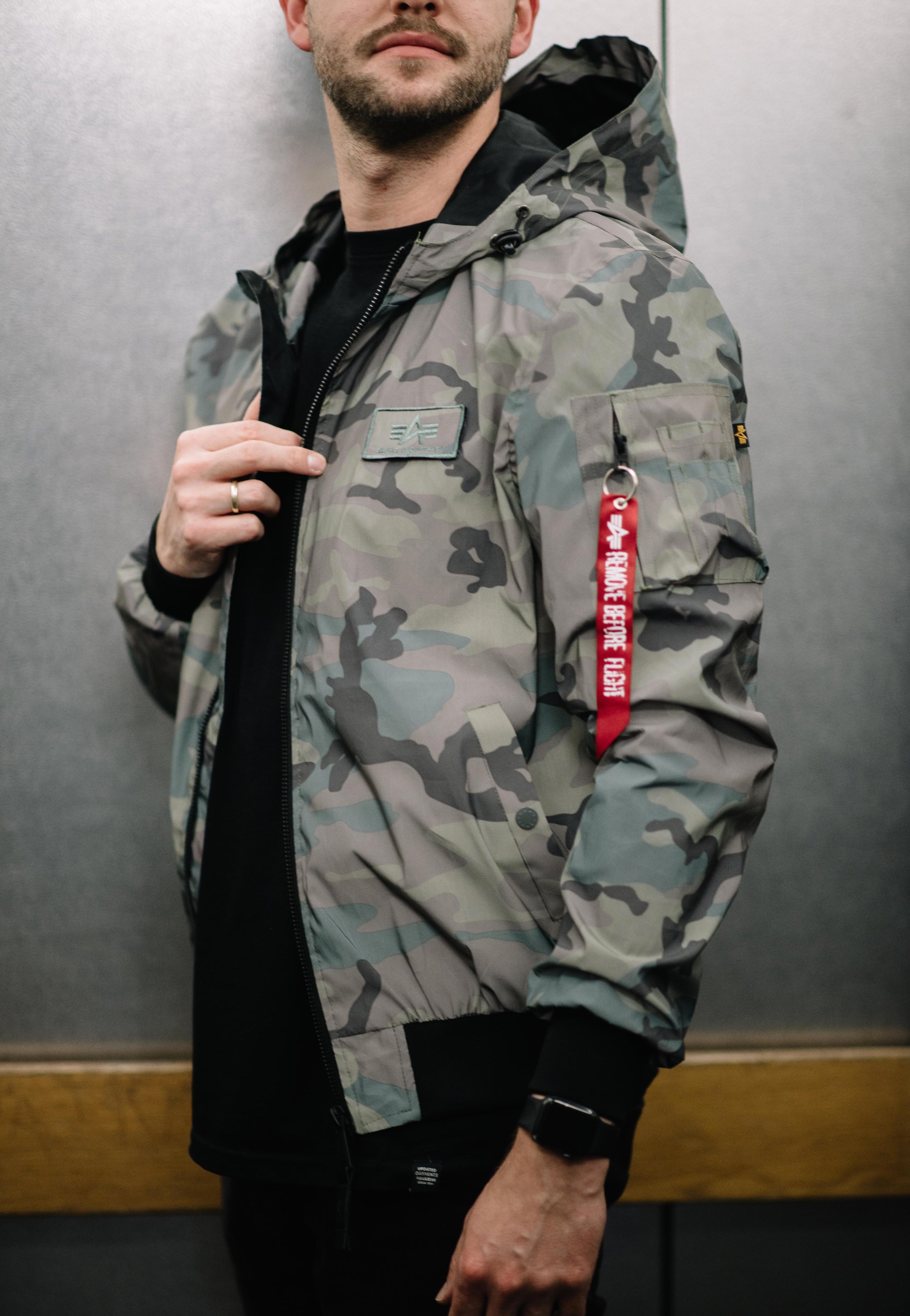 Alpha Industries - MA 1 LW Hooded Refl. Camo Woodland Camo - Jacket | Men-Image