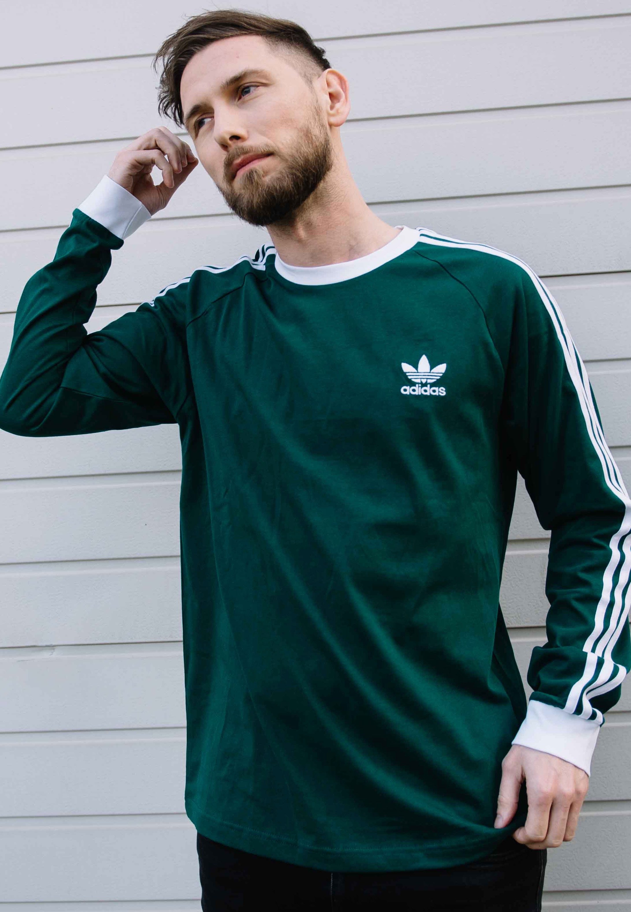 Adidas - 3 Stripes Collegiate Green - Longsleeve | Men-Image