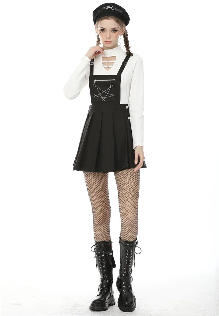 Dark In Love - Punk Locomotive Chain Star Rebel Suspender Black - Dress | Women-Image