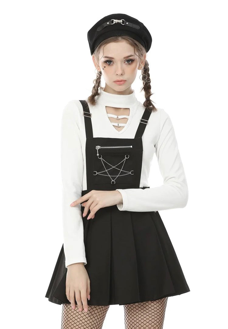 Dark In Love - Punk Locomotive Chain Star Rebel Suspender Black - Dress | Women-Image