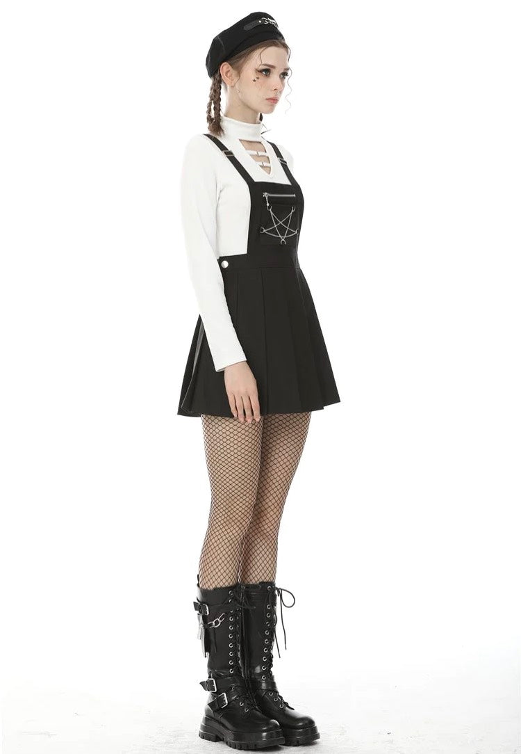 Dark In Love - Punk Locomotive Chain Star Rebel Suspender Black - Dress | Women-Image