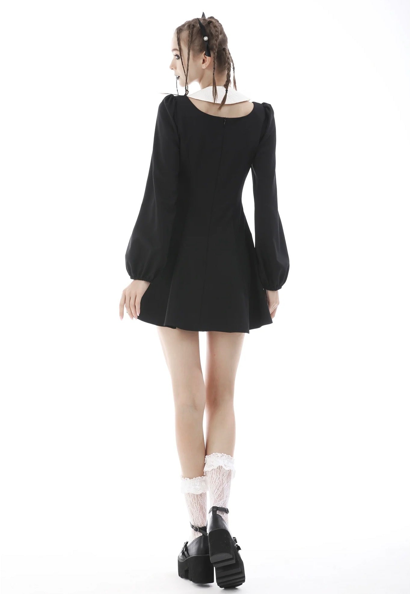 Dark In Love - Gothic Lolita Black White Super Bowknot Black - Dress | Women-Image