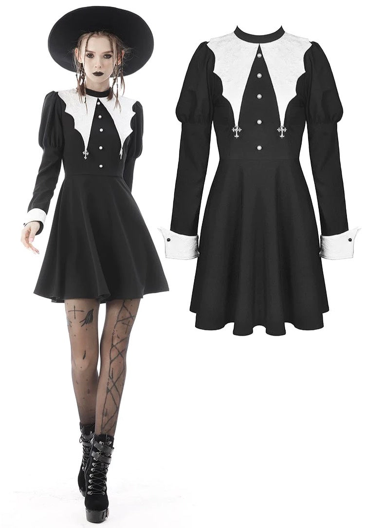 Dark In Love - Bat Entanglement Black White - Dress | Women-Image