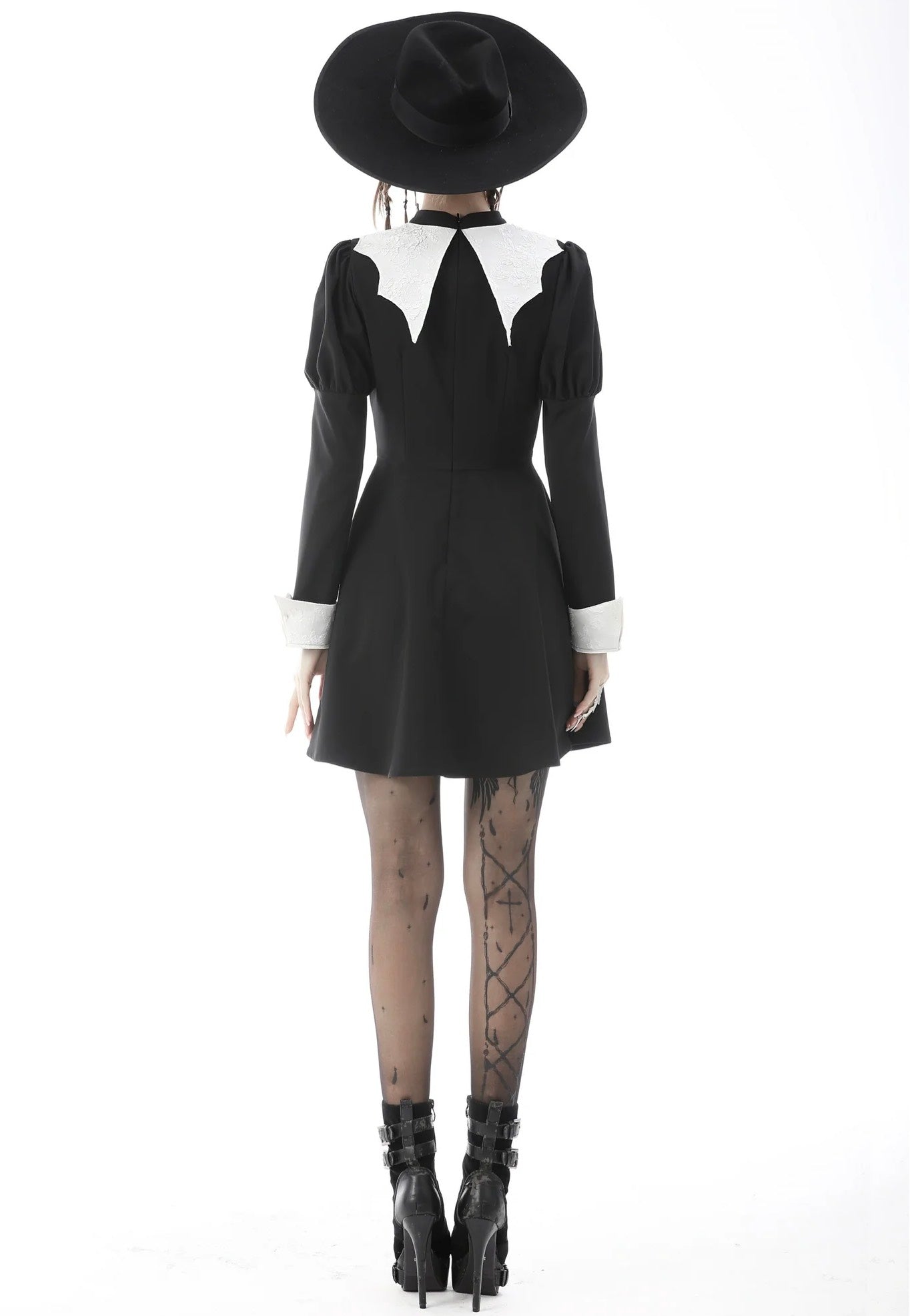 Dark In Love - Bat Entanglement Black White - Dress | Women-Image