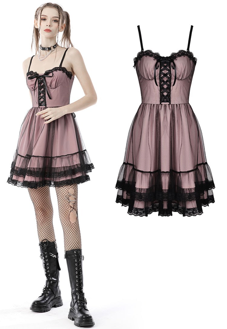 Dark In Love - Cool Mesh Pink - Dress | Women-Image