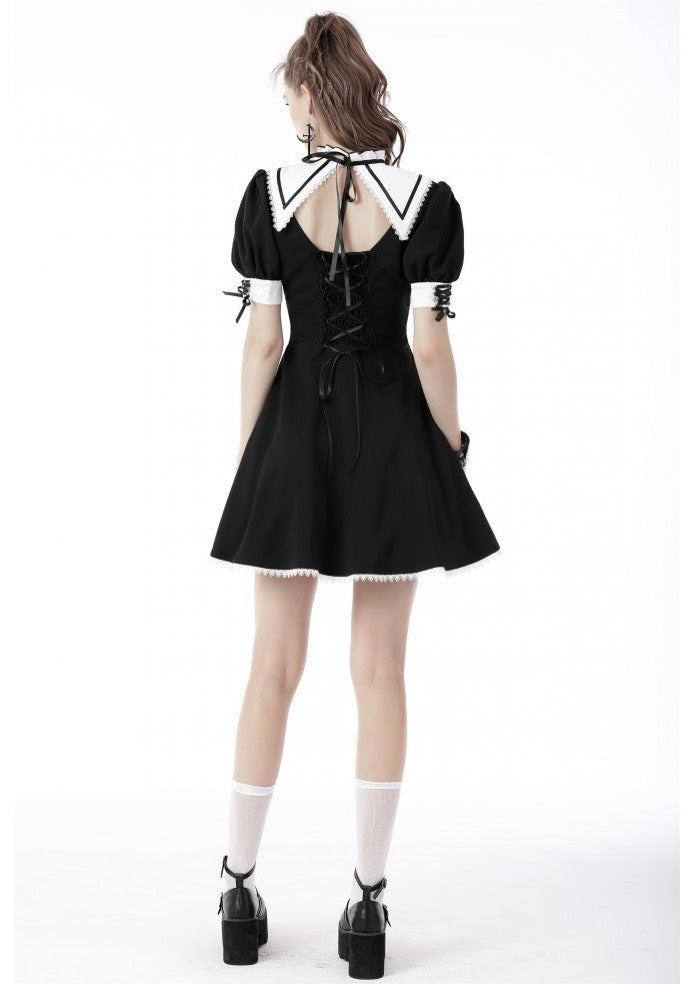 Dark In Love - Magic Princess Cross White Neckline Black - Dress | Women-Image