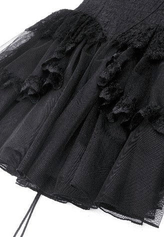 Dark In Love - Gothic Black Swan Tulle Lace Trim Black - Dress | Women-Image