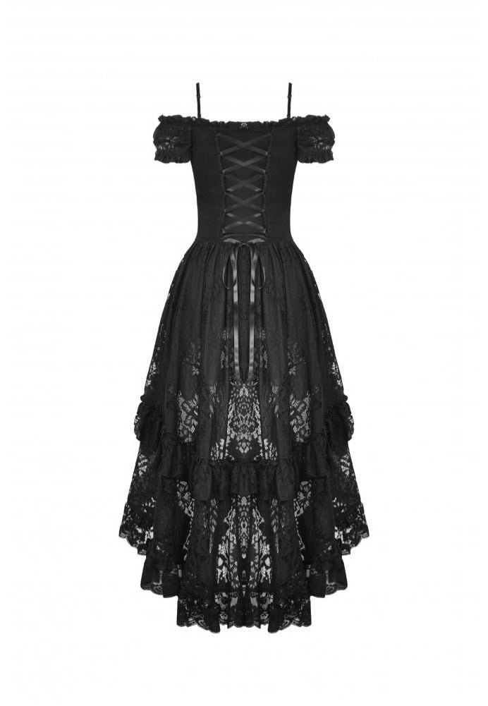 Dark in Love - Gothic Elegant Lady Lace Dovetail - Dress | Women-Image