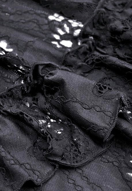 Dark in Love - Gothic Elegant Lady Lace Dovetail - Dress | Women-Image