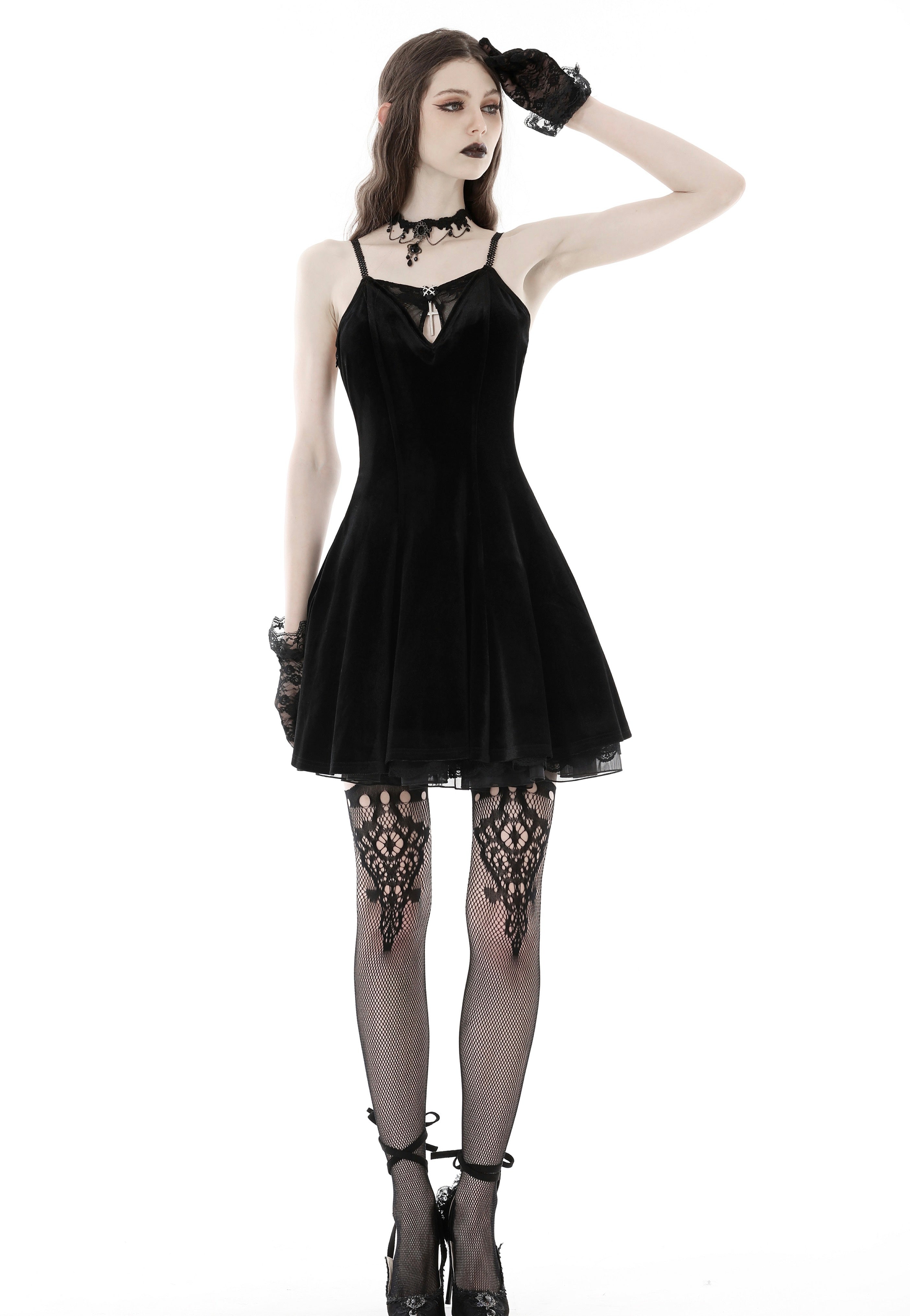 Dark In Love - Black Bat Back Sexy Strap Black - Dress | Women-Image