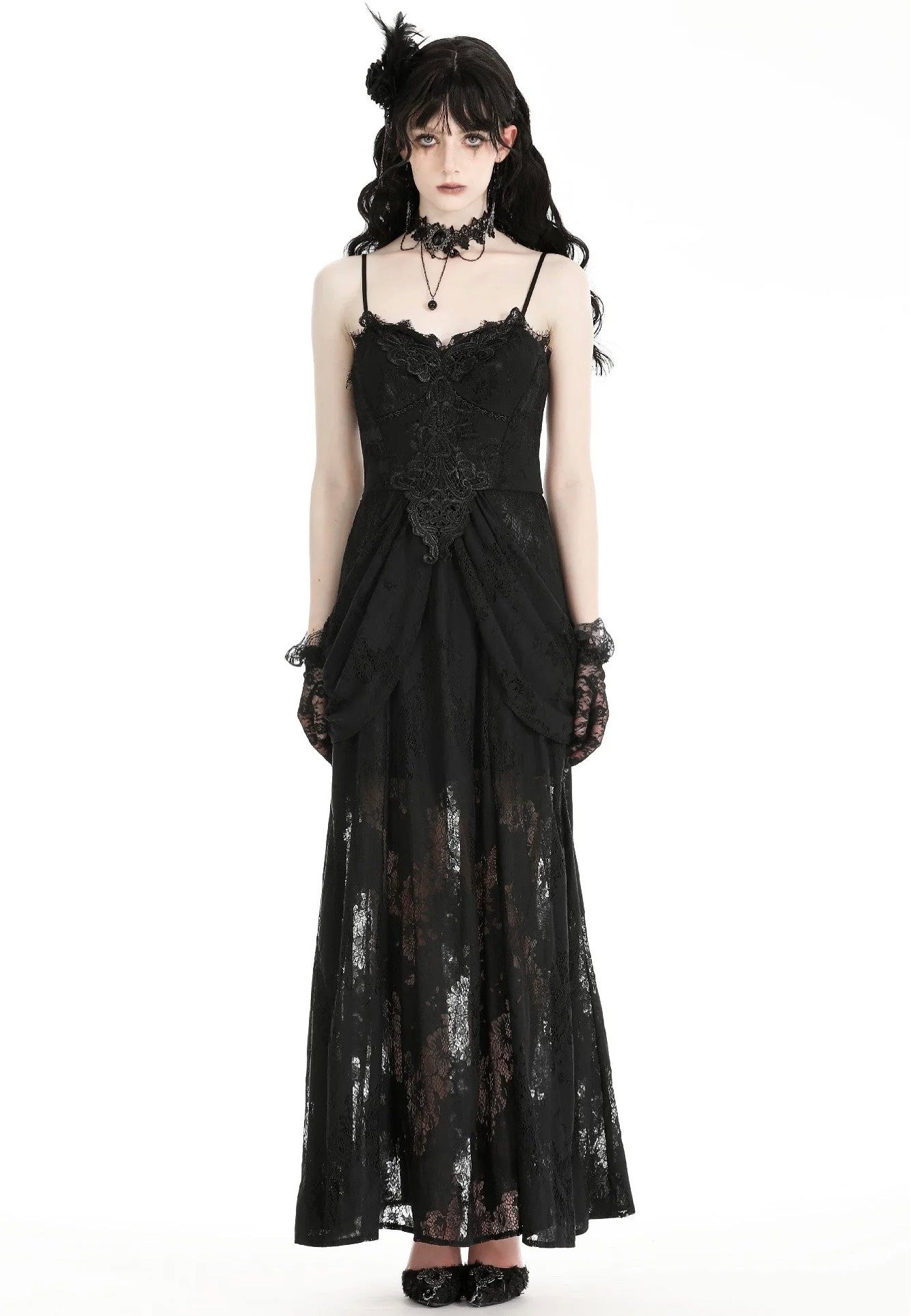 Dark In Love - Gothic Elegant Lace Black - Dress | Women-Image