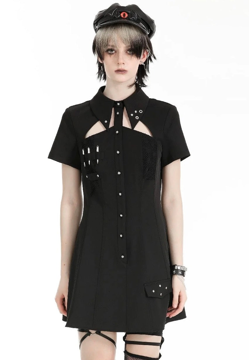 Dark In Love - Military Gothic Black - Dress | Women-Image