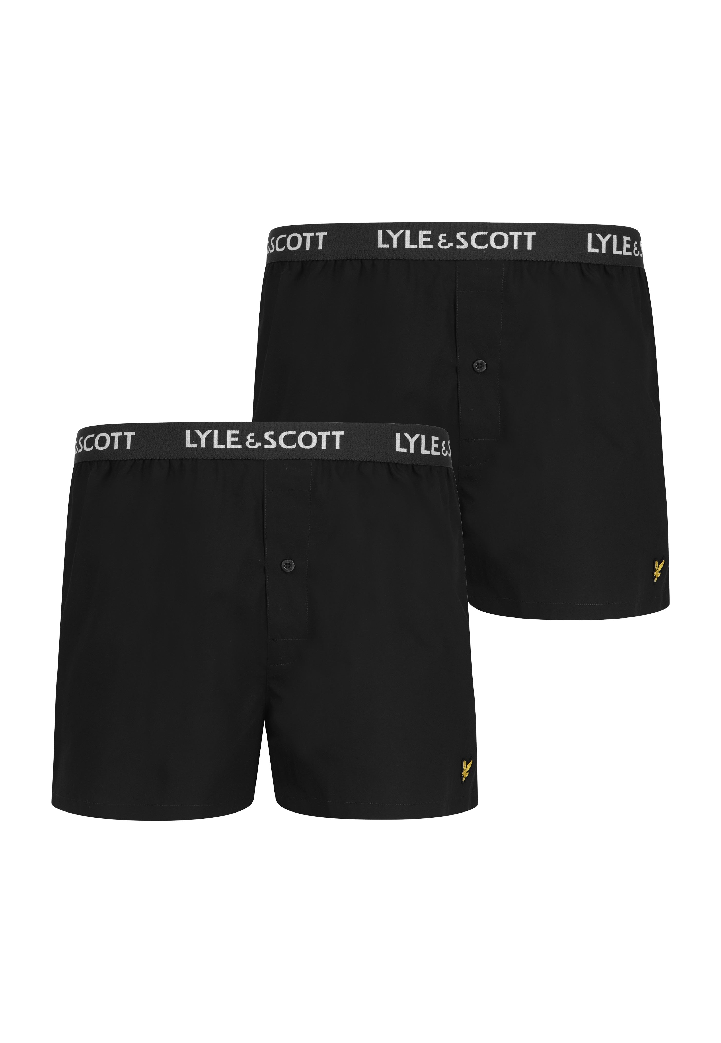 Lyle & Scott - Dylan Pack Of 2 Plain Woven Black - Boxershorts | Men-Image