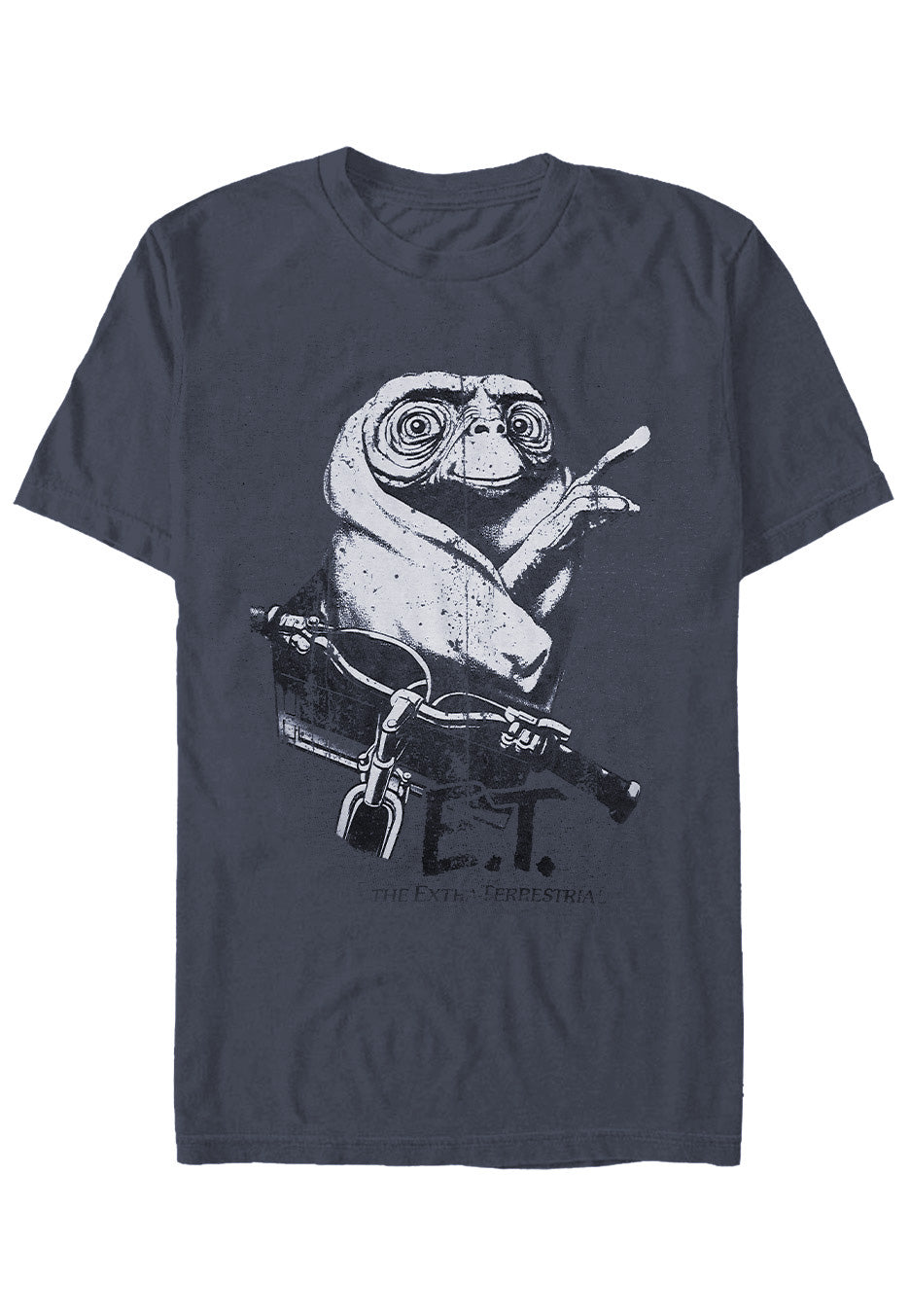 E.T. The Extra Terrestrial - Biking Distressed Dark Heather Grey - T-Shirt | Neutral-Image