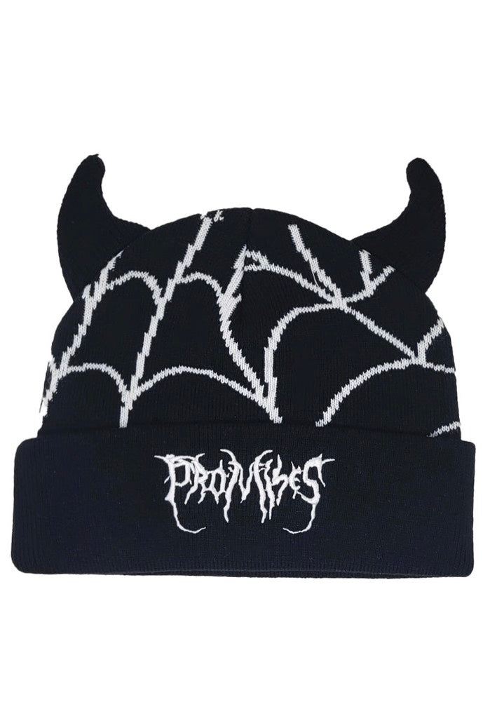 Broken Promises - Spiderweb Devil Horn Black - Beanie | Neutral-Image