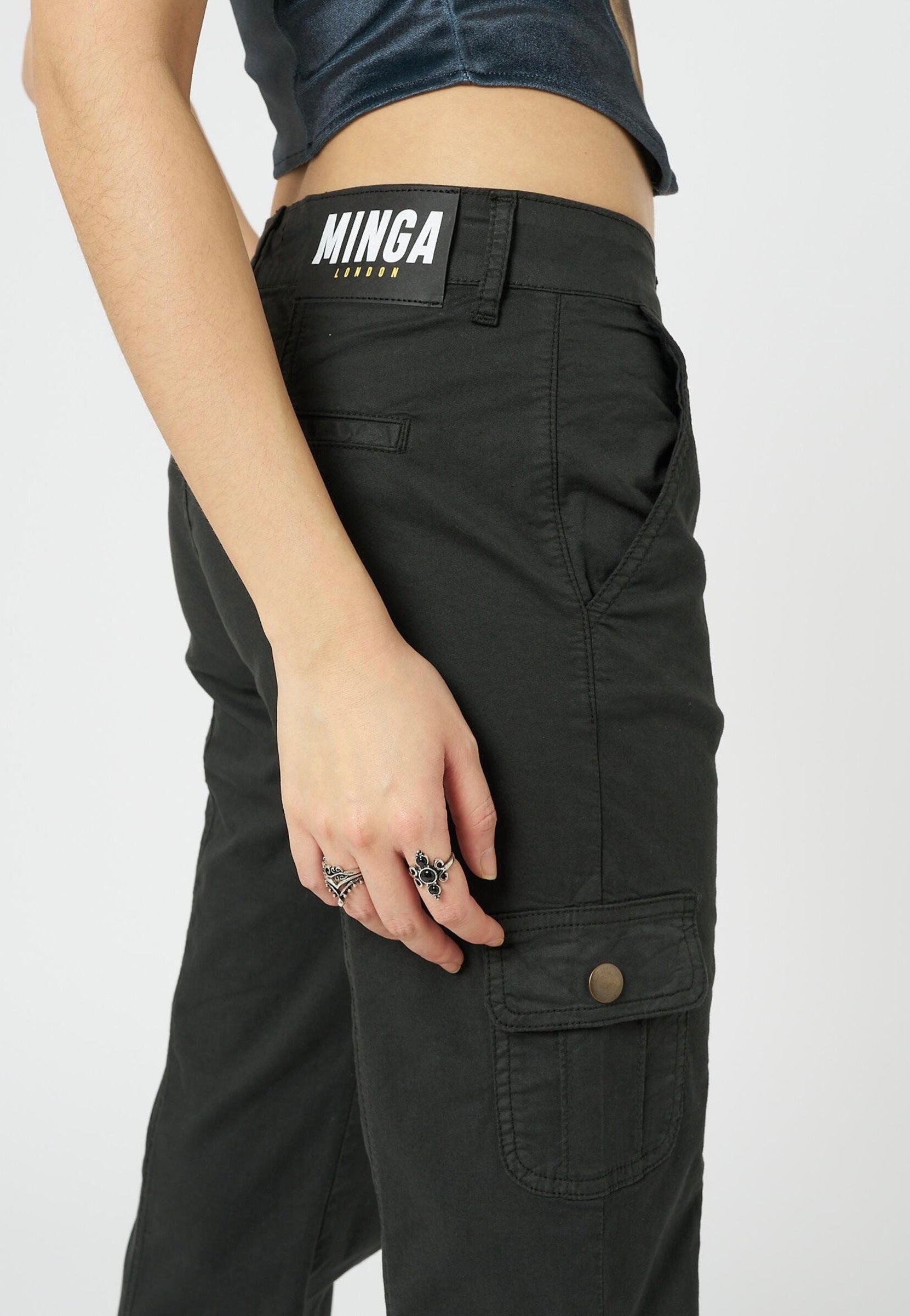 Minga London - Eve Black Y2K Cargo Grey - Pants | Women-Image