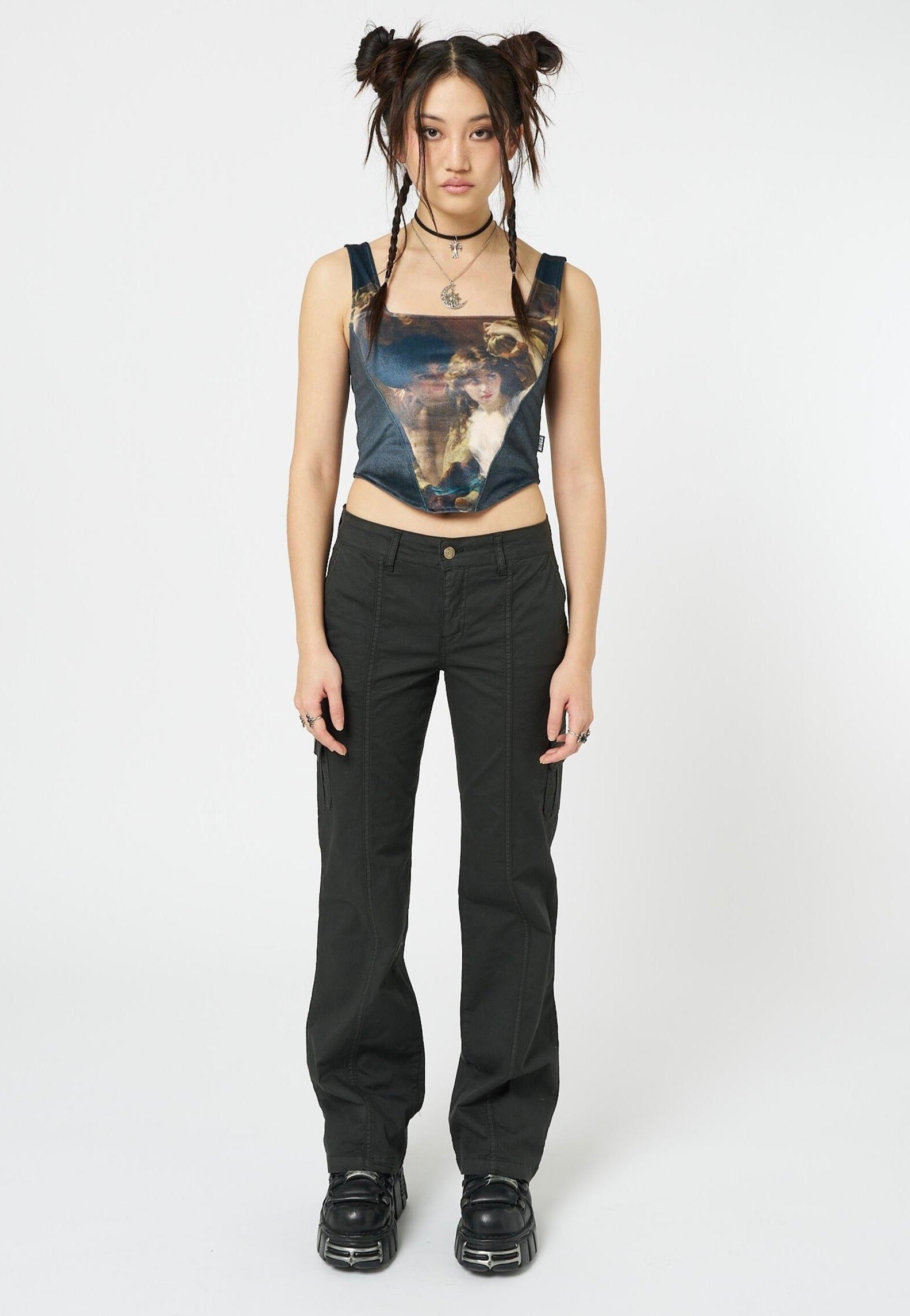 Minga London - Eve Black Y2K Cargo Grey - Pants | Women-Image