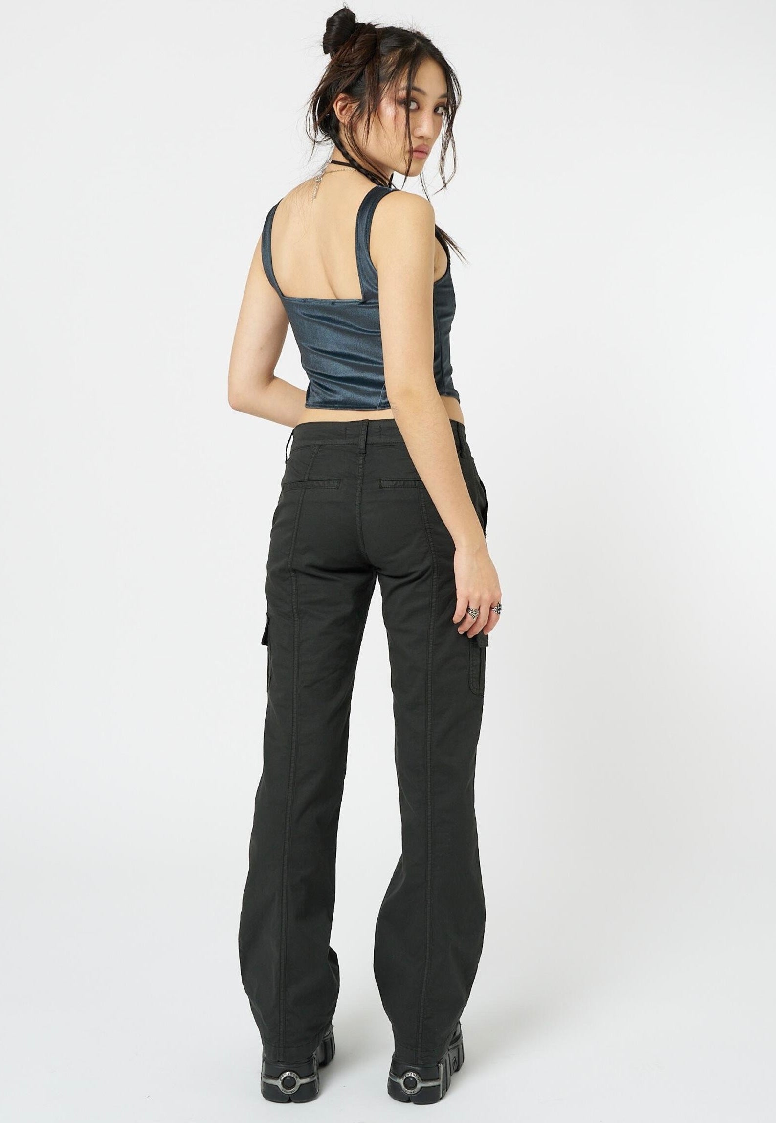 Minga London - Eve Black Y2K Cargo Grey - Pants | Women-Image