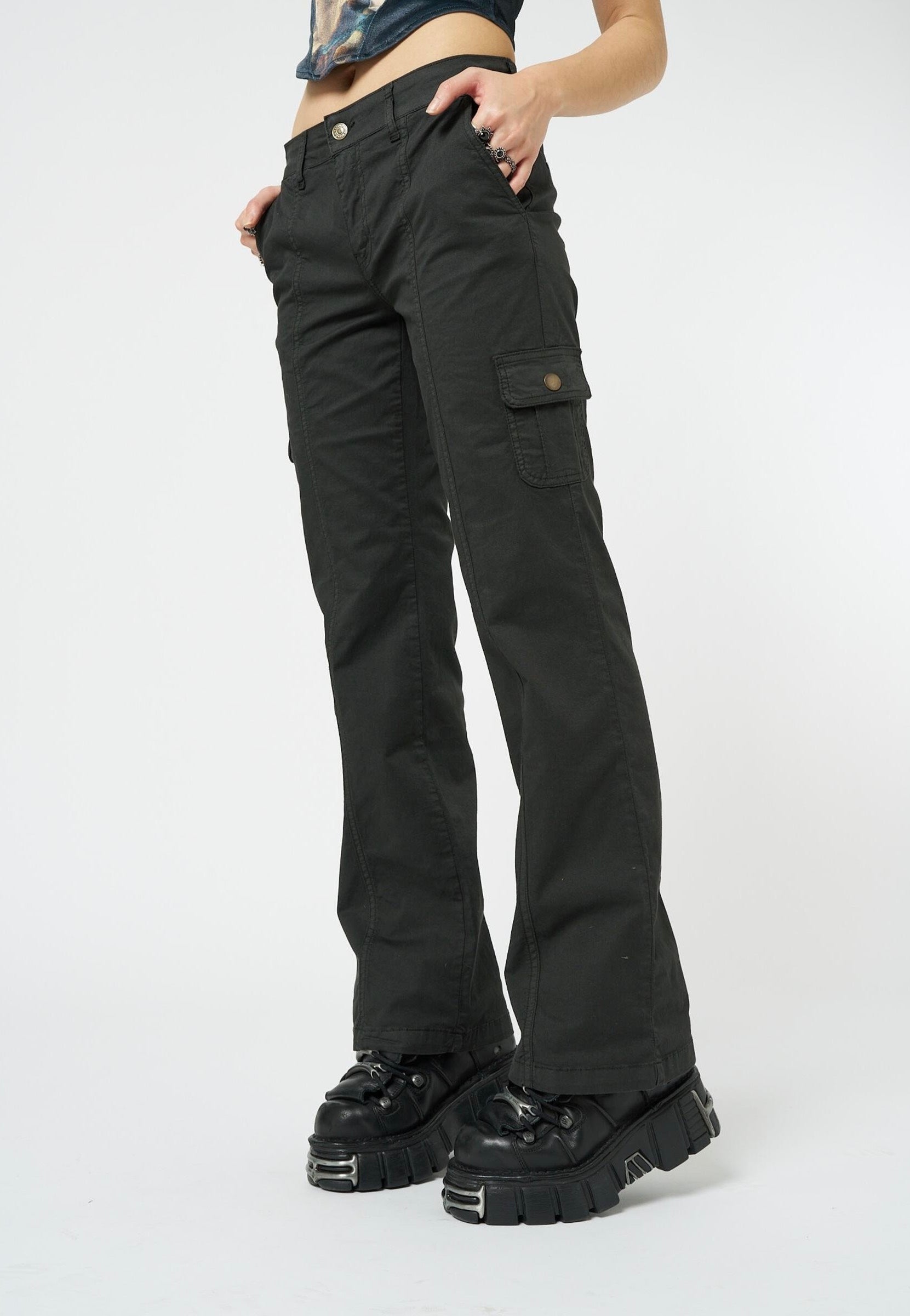 Minga London - Eve Black Y2K Cargo Grey - Pants | Women-Image