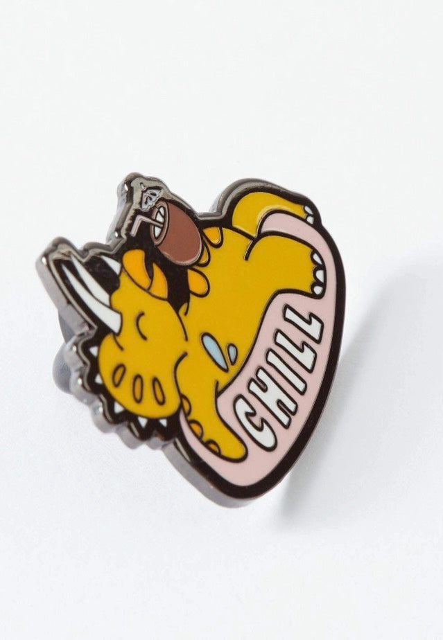 Punky Pins - Chill Dinosaur Enamel - Pin | Neutral-Image