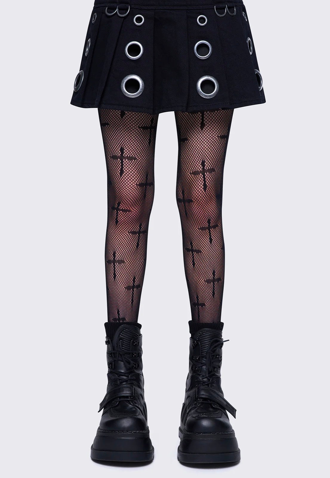 Minga London - Cross Diamond Fishnet Tights - Tights | Women-Image