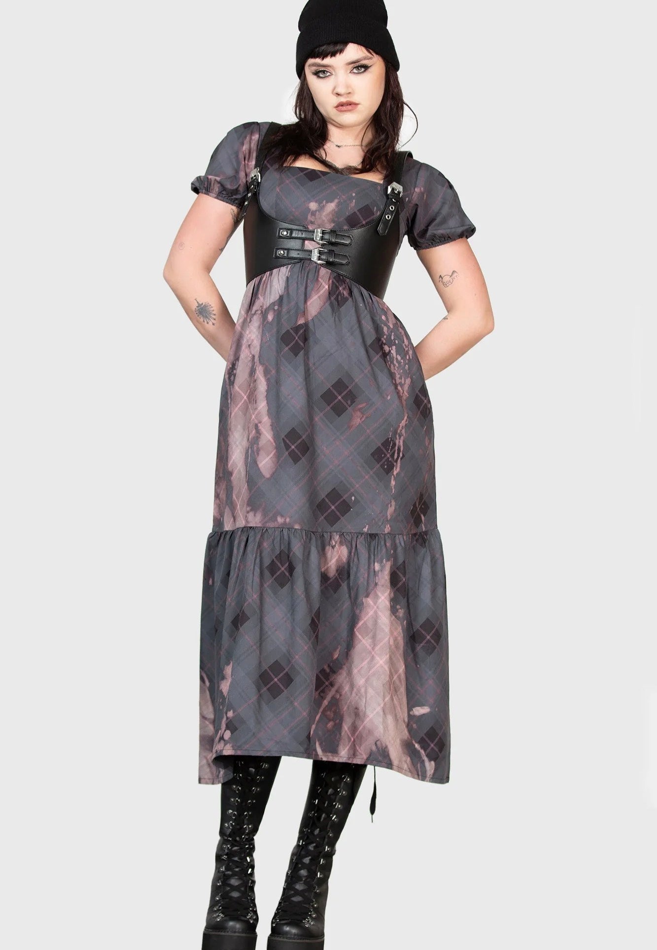 Killstar - Effina's Ruin Midi Black/Bleach - Dress | Women-Image