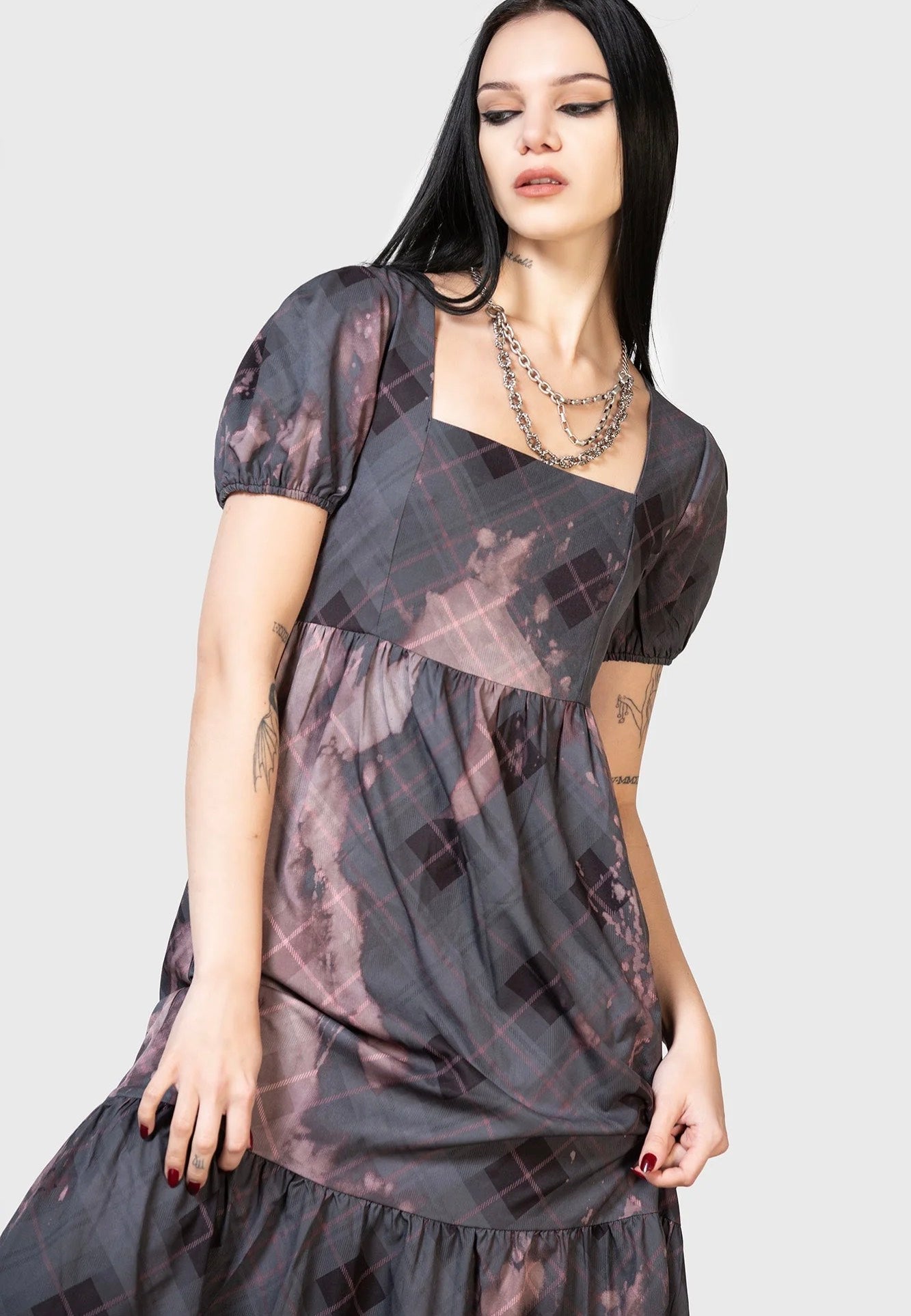 Killstar - Effina's Ruin Midi Black/Bleach - Dress | Women-Image