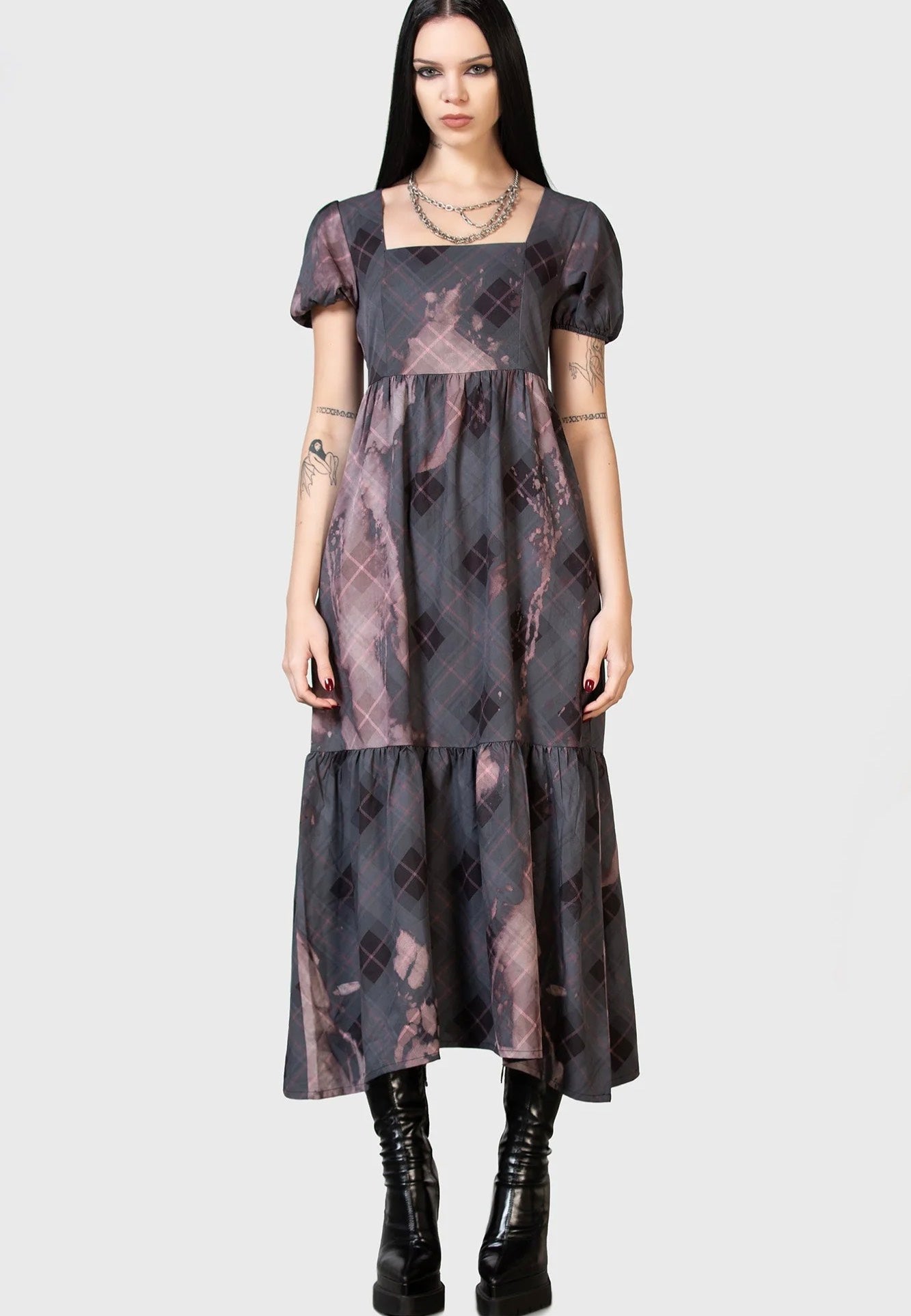 Killstar - Effina's Ruin Midi Black/Bleach - Dress | Women-Image