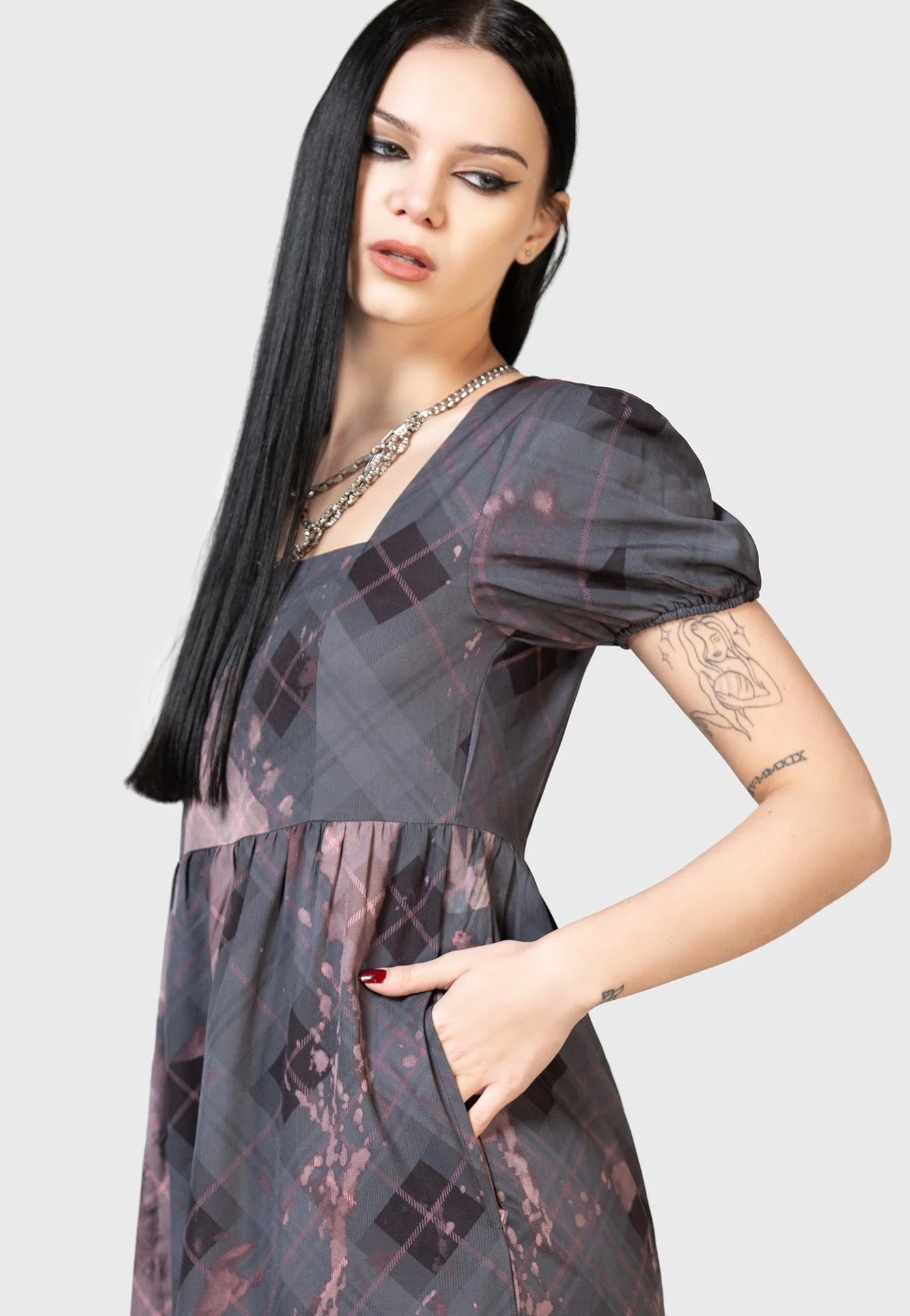 Killstar - Effina's Ruin Midi Black/Bleach - Dress | Women-Image