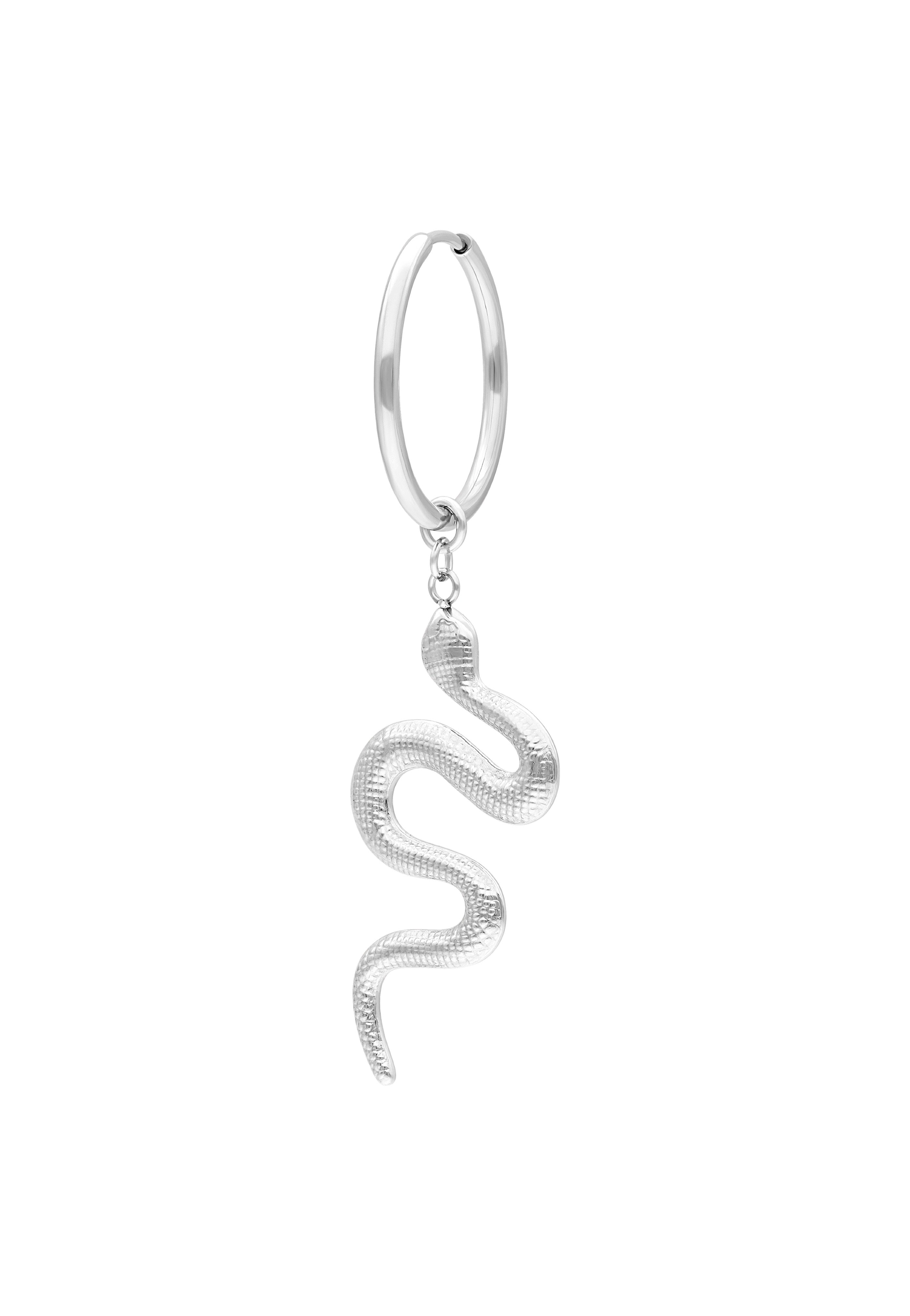 Wildcat - Big Snake Hoops (Pair) Silver - Earrings | Neutral-Image