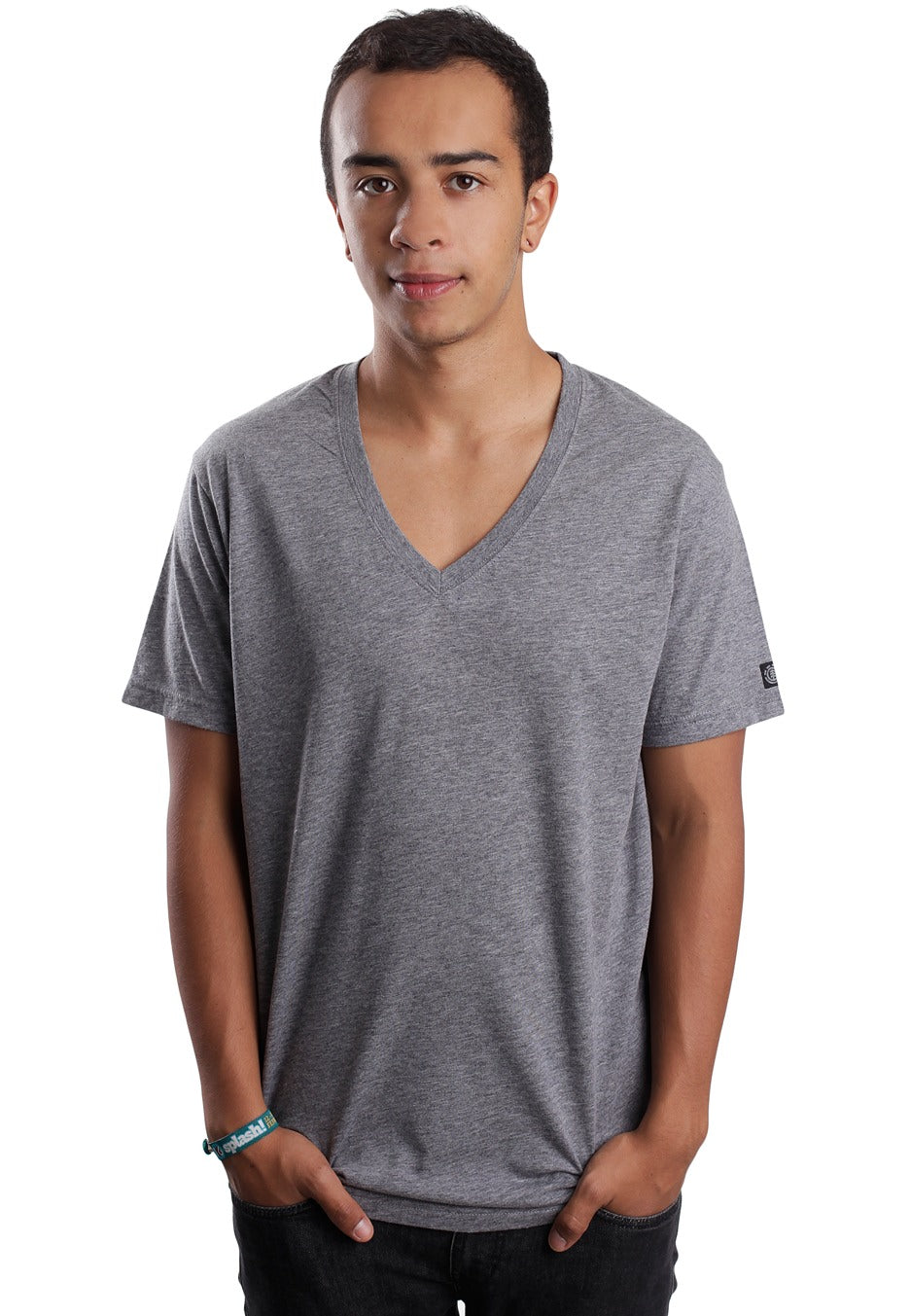 Element - Basic V Charcoal Heather - V Neck T-Shirt | Men-Image