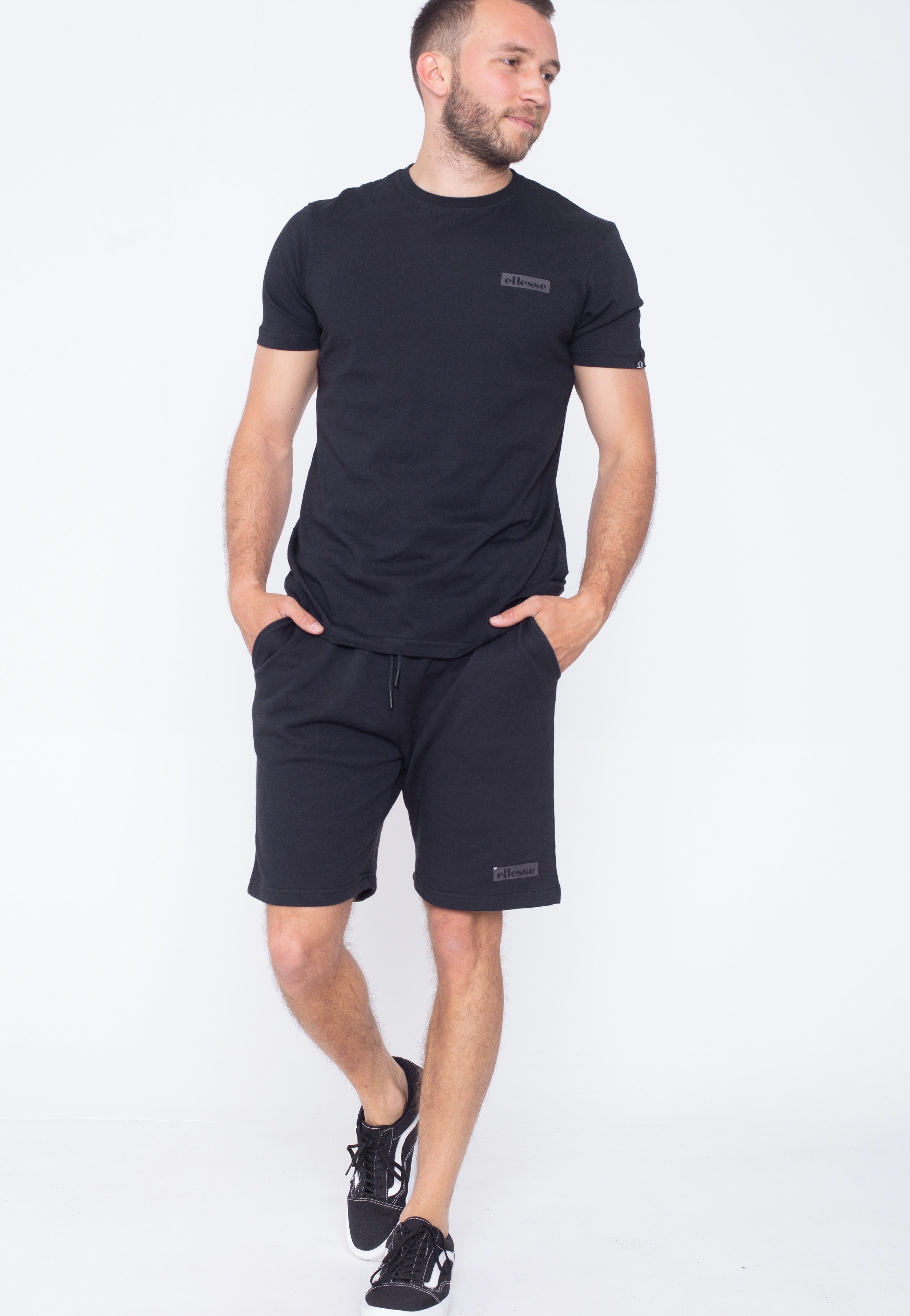 Ellesse - Oulan Set Washed Black - T-Shirt + Shorts | Men-Image