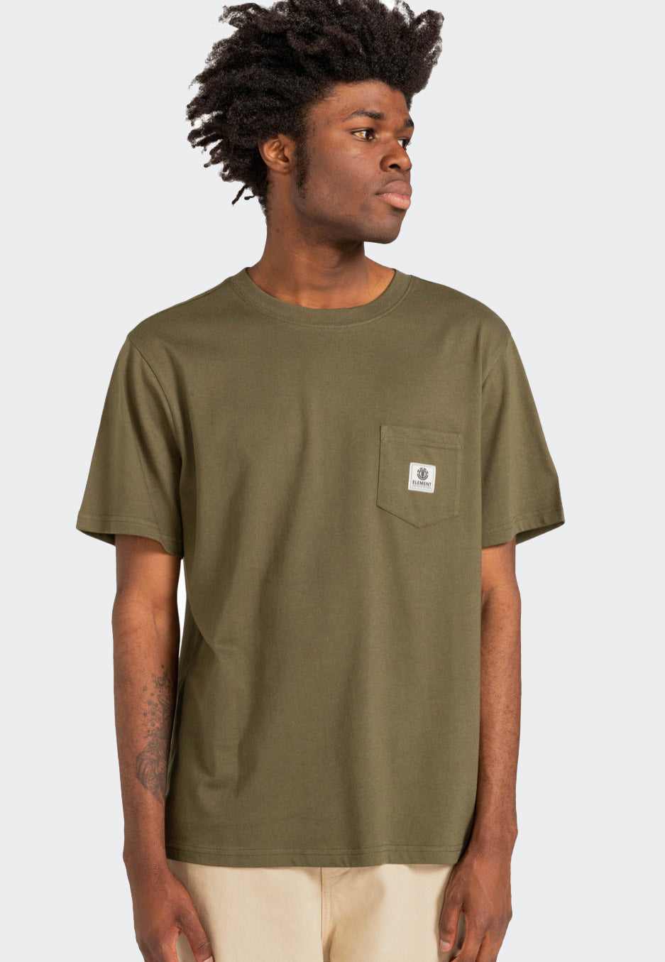 Element - Basic Pocket Label Army - T-Shirt | Men-Image