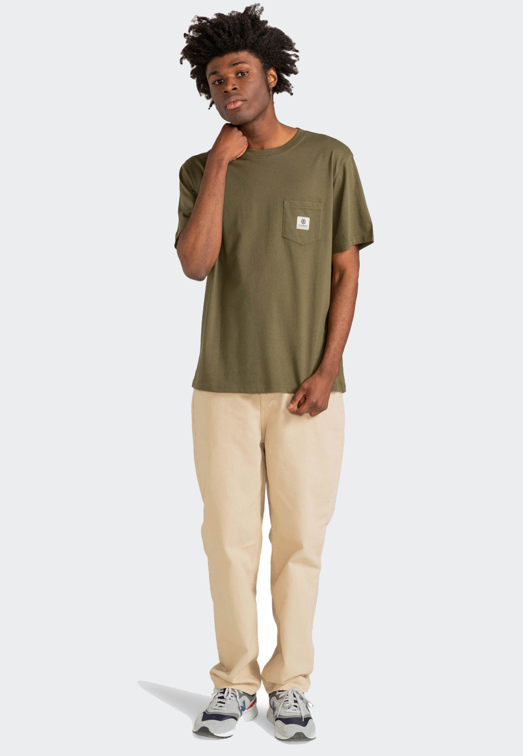 Element - Basic Pocket Label Army - T-Shirt | Men-Image