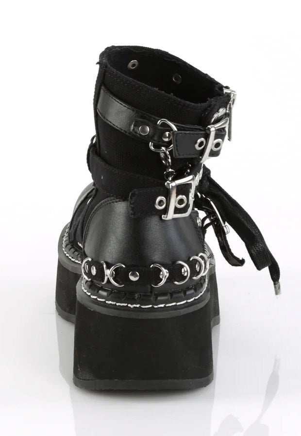 DemoniaCult - Emily 317 Black Canvas Vegan Leather - Girl Shoes | Women-Image