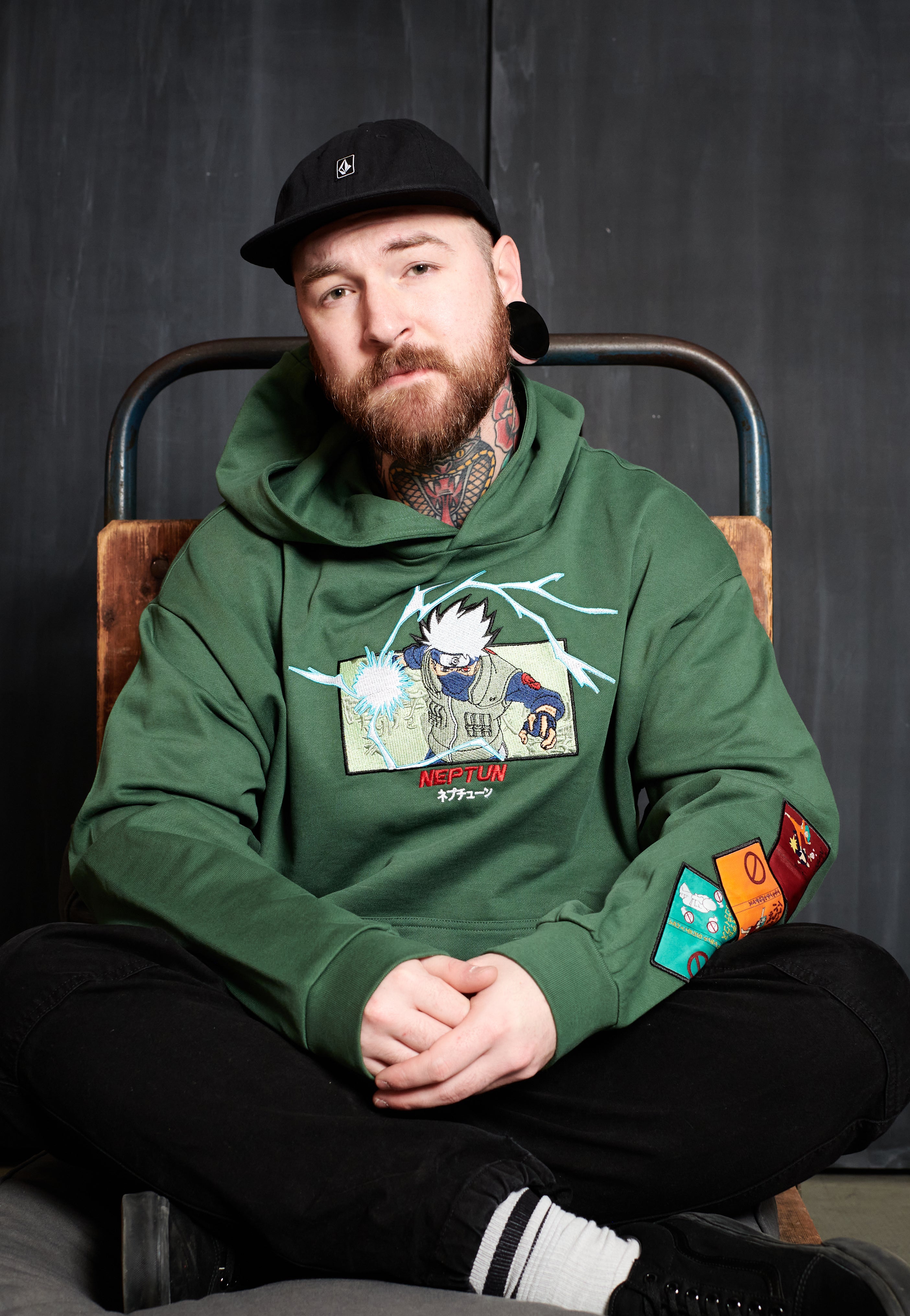 Neptun x Naruto - Kakashi Green - Hoodie | Men-Image