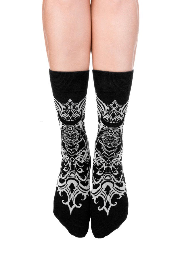 Restyle - Bat Baroque Jacquard - Socks | Neutral-Image