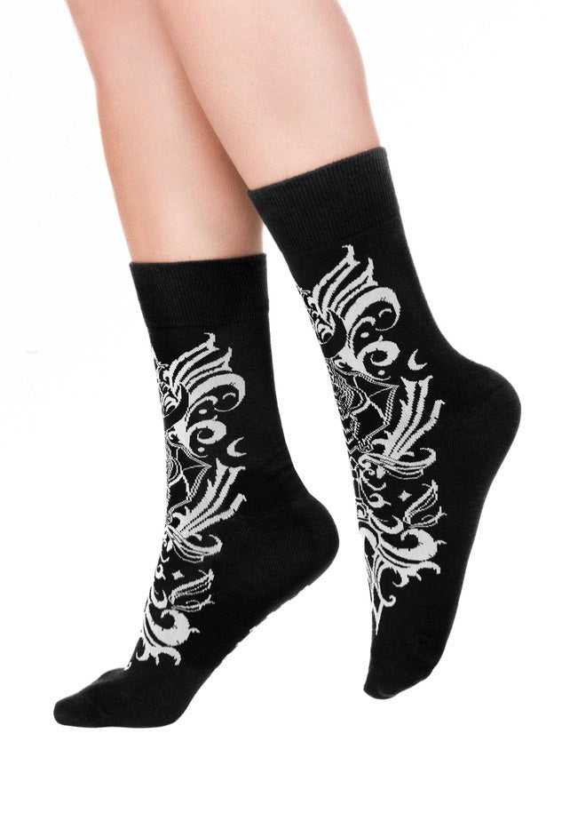 Restyle - Bat Baroque Jacquard - Socks | Neutral-Image