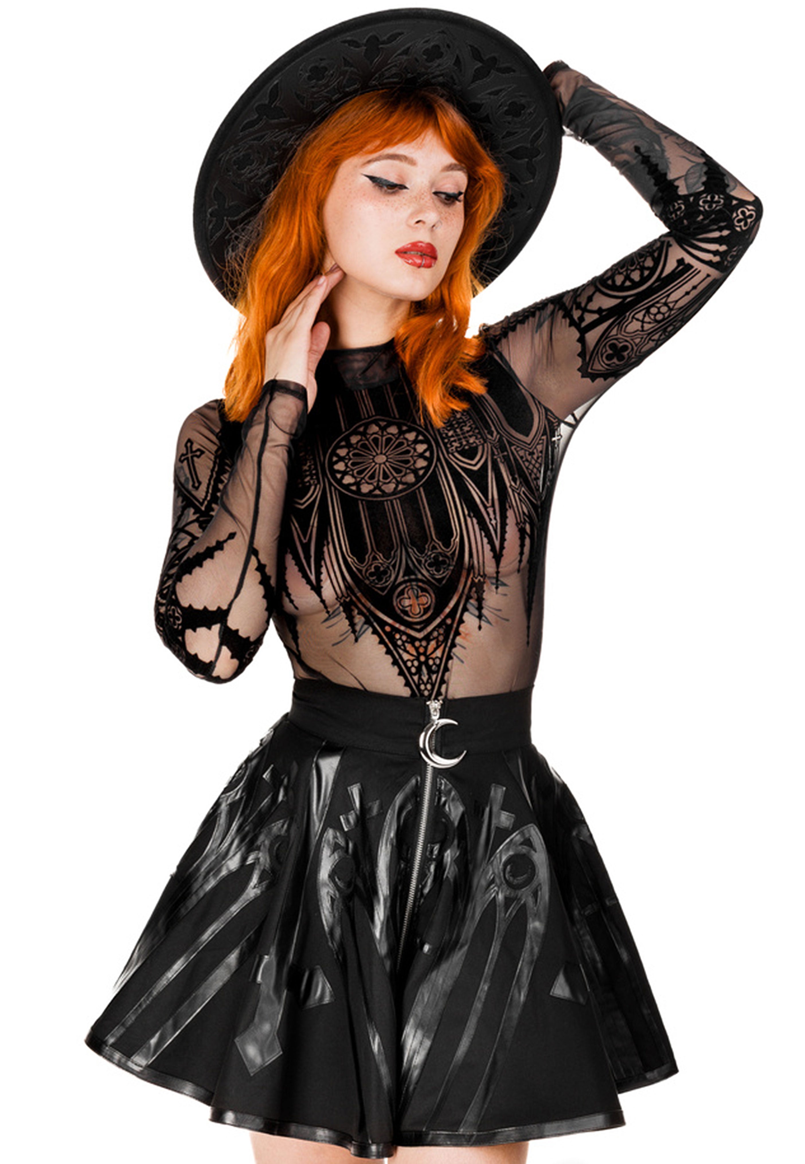 Restyle - Inverted Cathedral Mesh Black - Body | Women-Image