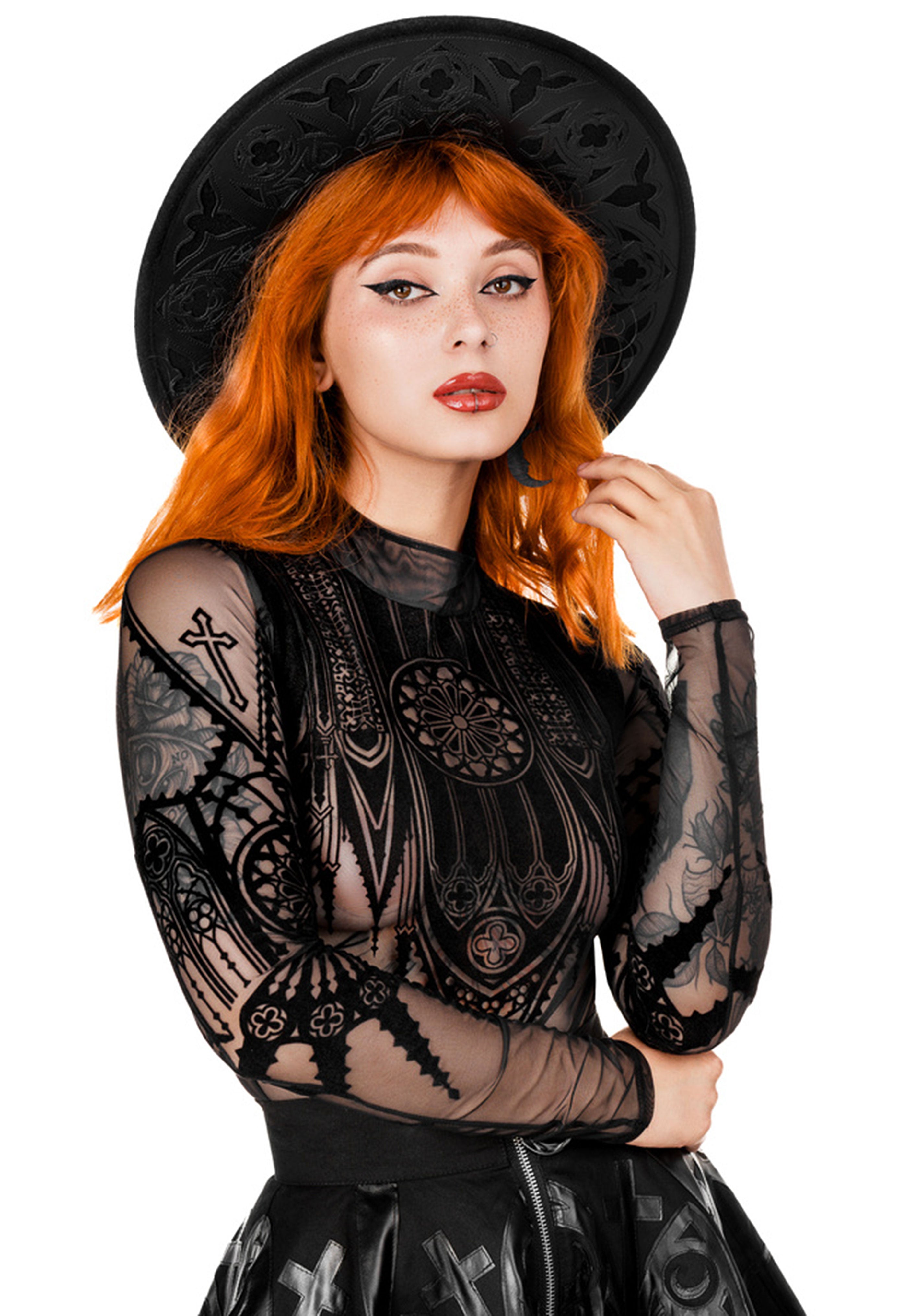 Restyle - Inverted Cathedral Mesh Black - Body | Women-Image