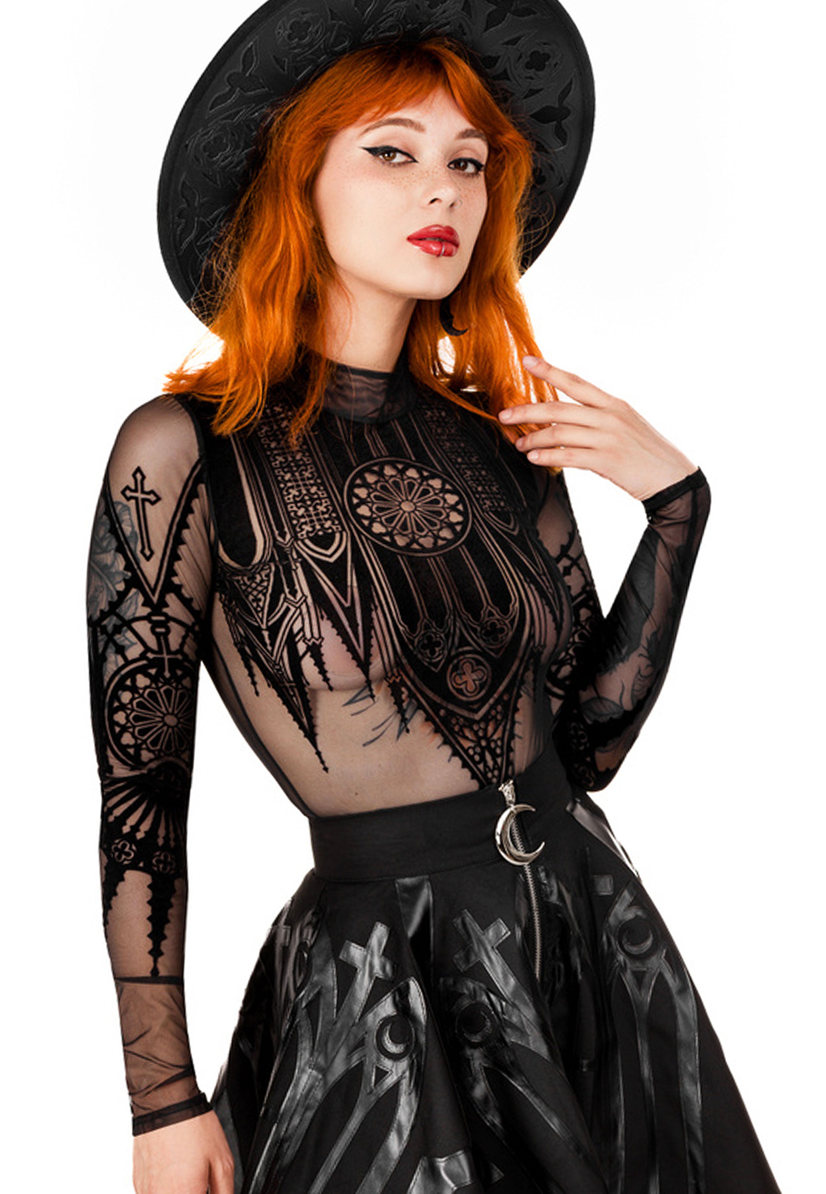 Restyle - Inverted Cathedral Mesh Black - Body | Women-Image