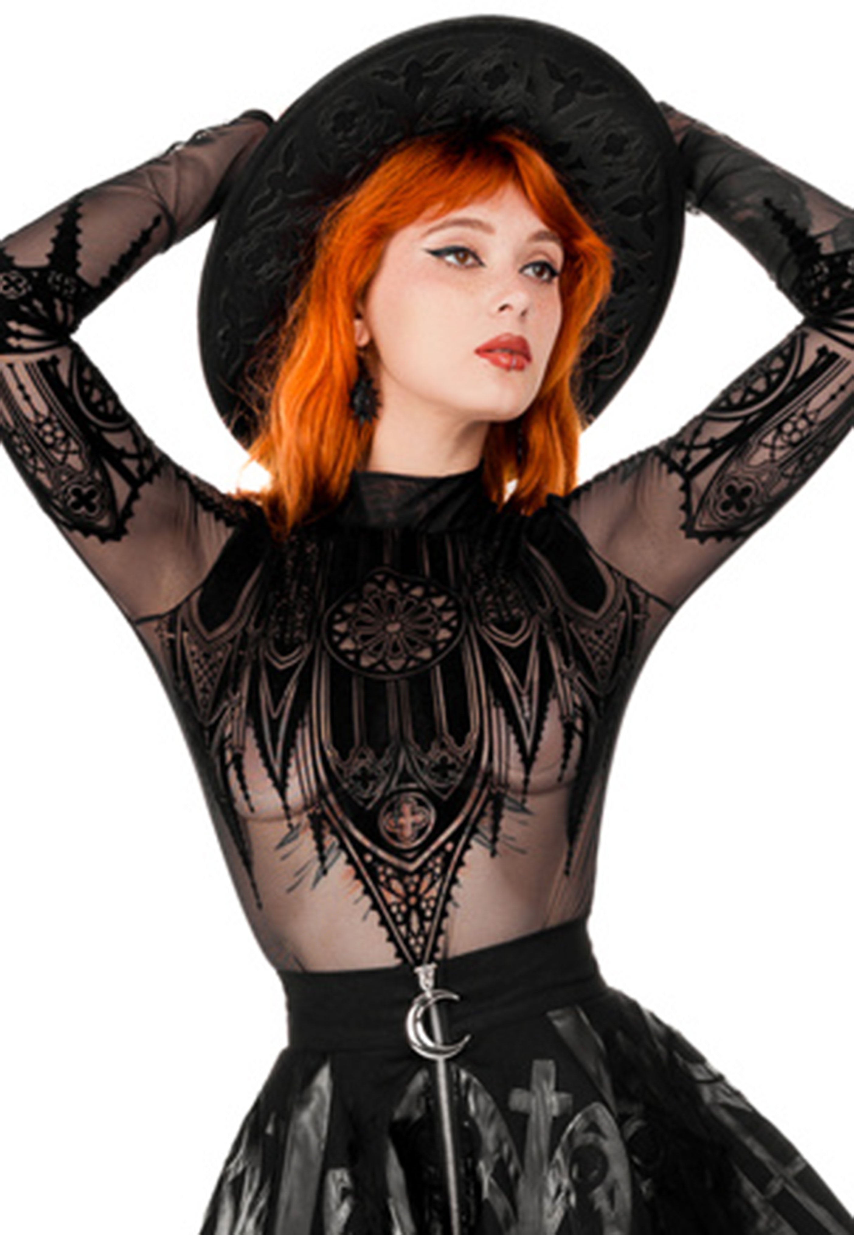 Restyle - Inverted Cathedral Mesh Black - Body | Women-Image