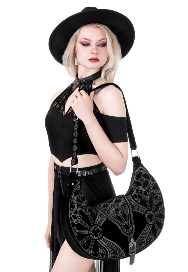 Restyle - Catacombs Cold Shoulder Black - Top | Women-Image