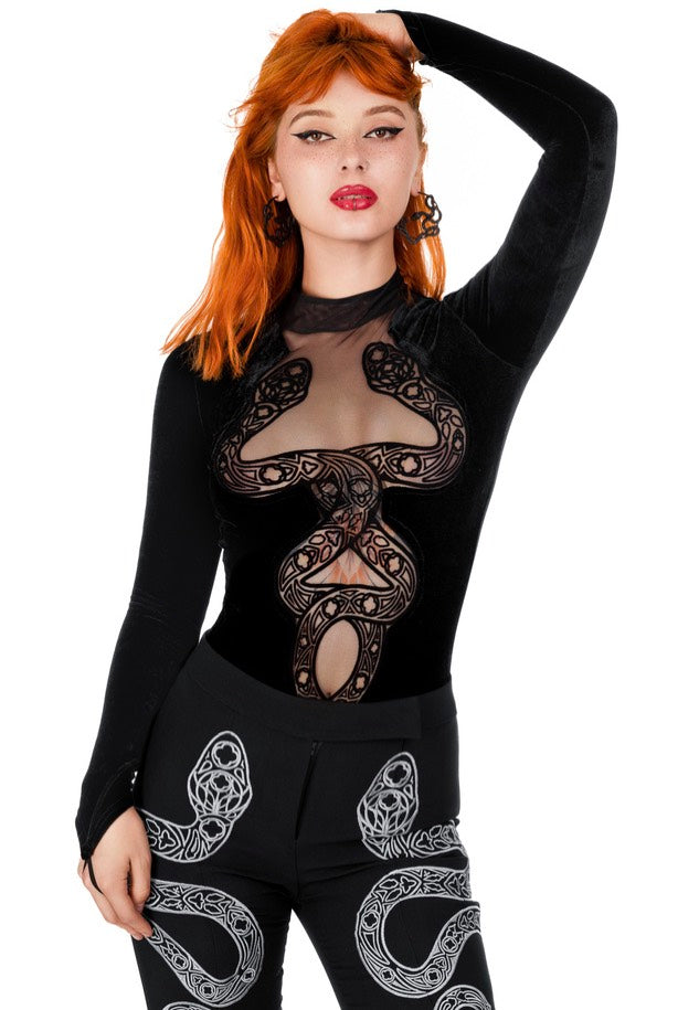 Restyle - Cathedral Snake Velvet Black - Body | Women-Image