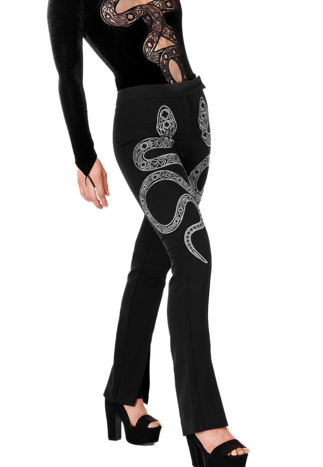 Restyle - Cathedral Snake Embroidered Black - Pants | Women-Image