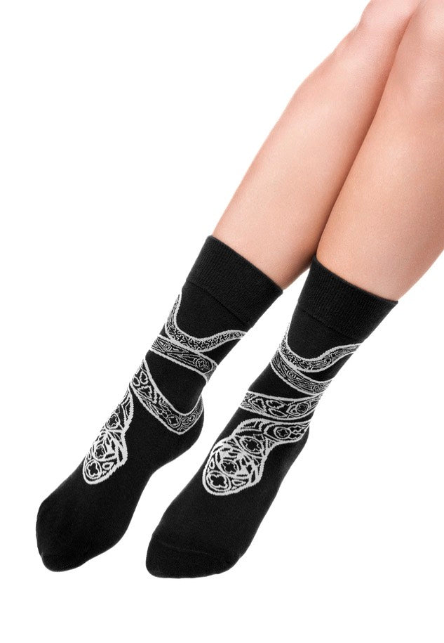 Restyle - Cathedral Snake Jacquard - Socks | Neutral-Image