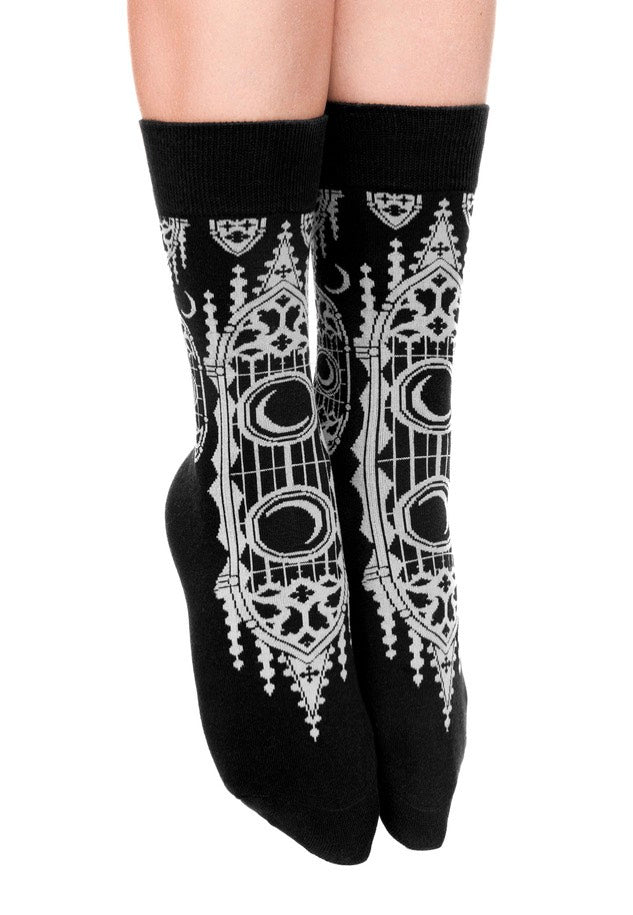 Restyle - Cathedralis Jacquard Moon & Cathedral - Socks | Neutral-Image