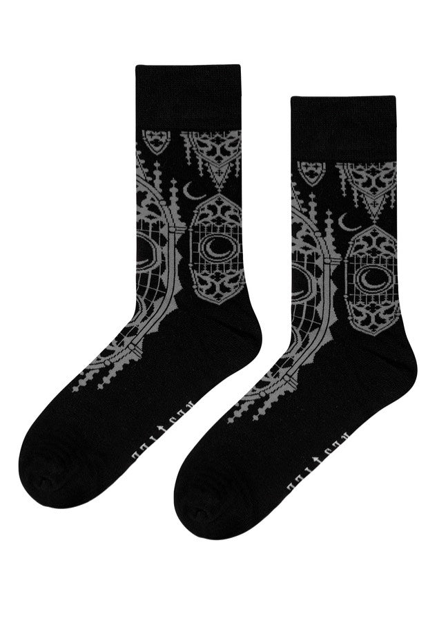 Restyle - Cathedralis Jacquard Moon & Cathedral - Socks | Neutral-Image