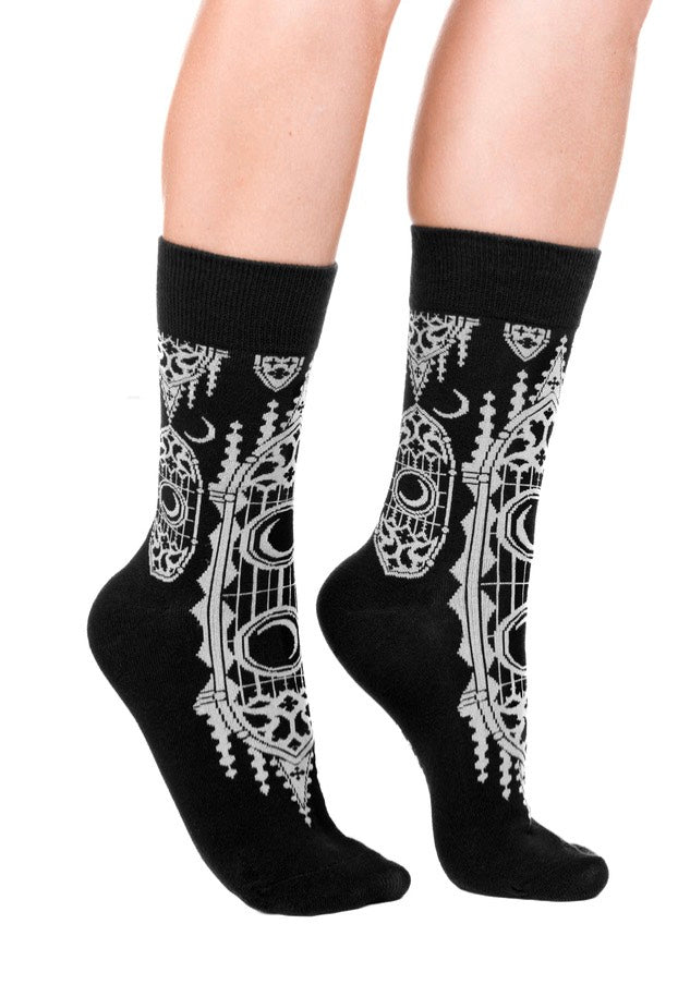 Restyle - Cathedralis Jacquard Moon & Cathedral - Socks | Neutral-Image